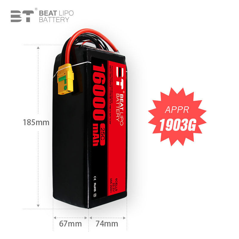 16000mAh  6S  22.2V /25C/