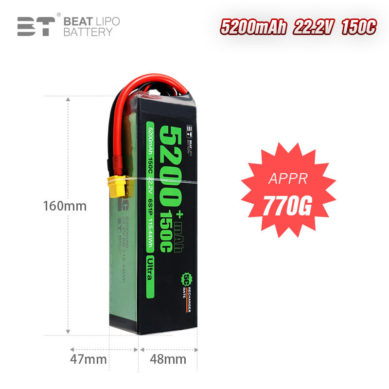 5200mAh  6S  22.2V /150C